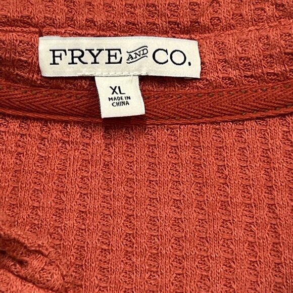 Fyre & Co Womens XL Thermal Button Down Shirt Rust Distressed Western Outdoor - Picture 10 of 11
